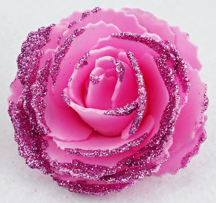 2017 новые 100 шт./лот 7 см золотые Порошковые поролоновые головки роз настоящие