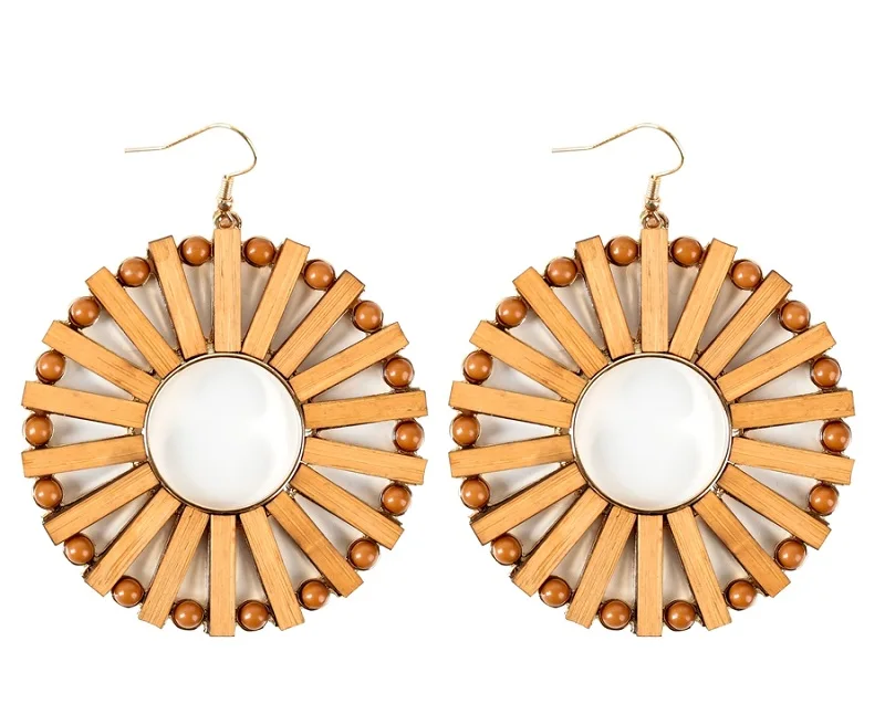 

Trendy 2018 New Popular Bamboo Earring Diy Adornment Geometrical Element Pendientes Jewelry Earrings For Women Earring Stud