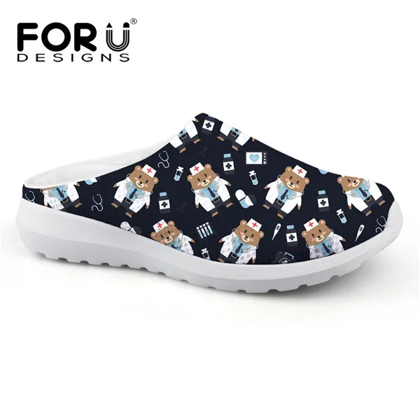 FORUDESIGNS/3D мультфильм узор с изображением сиделки плоские сандалии женские повседневные удобные туфли женские летние сандалии на плоской подошве Sandalias Mujer - Цвет: CC4402CA