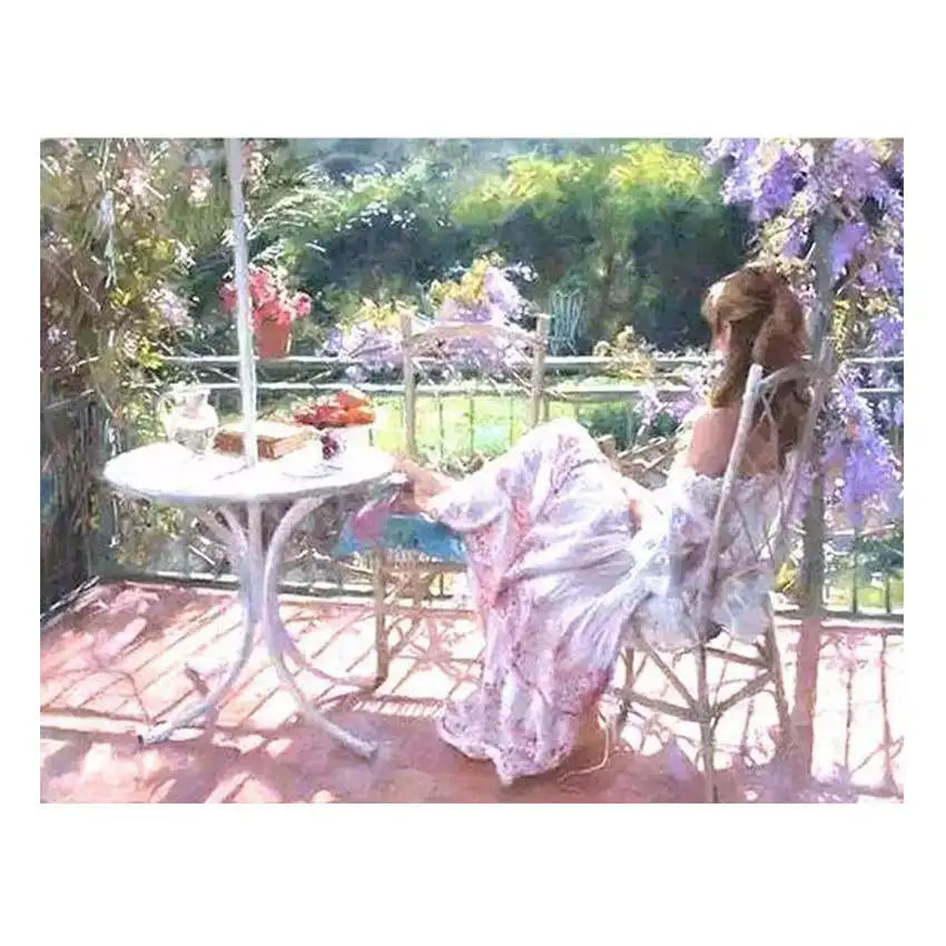 woman Painting DIY Рисование на холсте для украшения дома, рисование по номерам 40x50 см, алоэ краска количество наборы - Цвет: woman Painting
