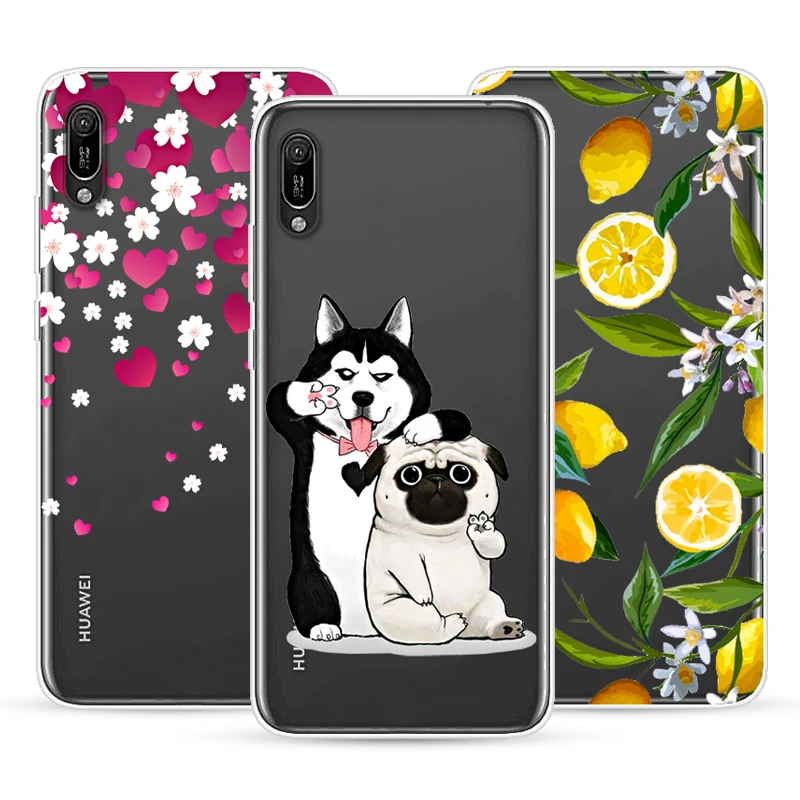 Case For Huawei Y6 Pro 2019 6.09 Inch Transparent Printing Drawing Silicone Phone Cover |