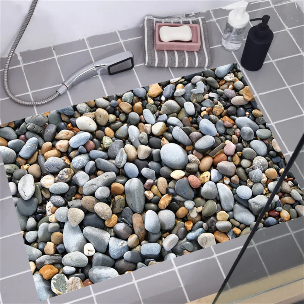 3D ПВХ водостойкие наклейки на пол съемные Cobblestone настенные для дома спальни