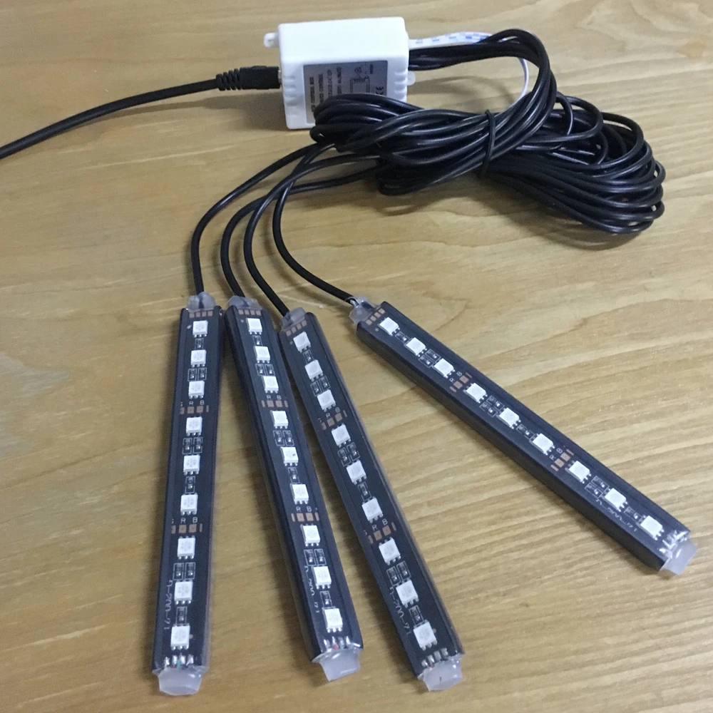 4 шт. автомобильный 9 SMD LED DRL полоса света бар Авто Атмосфера интерьер декоративная