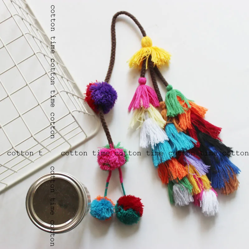 1 шт. аксессуары ручной работы кисти в этническом стиле с помпоном декоративная