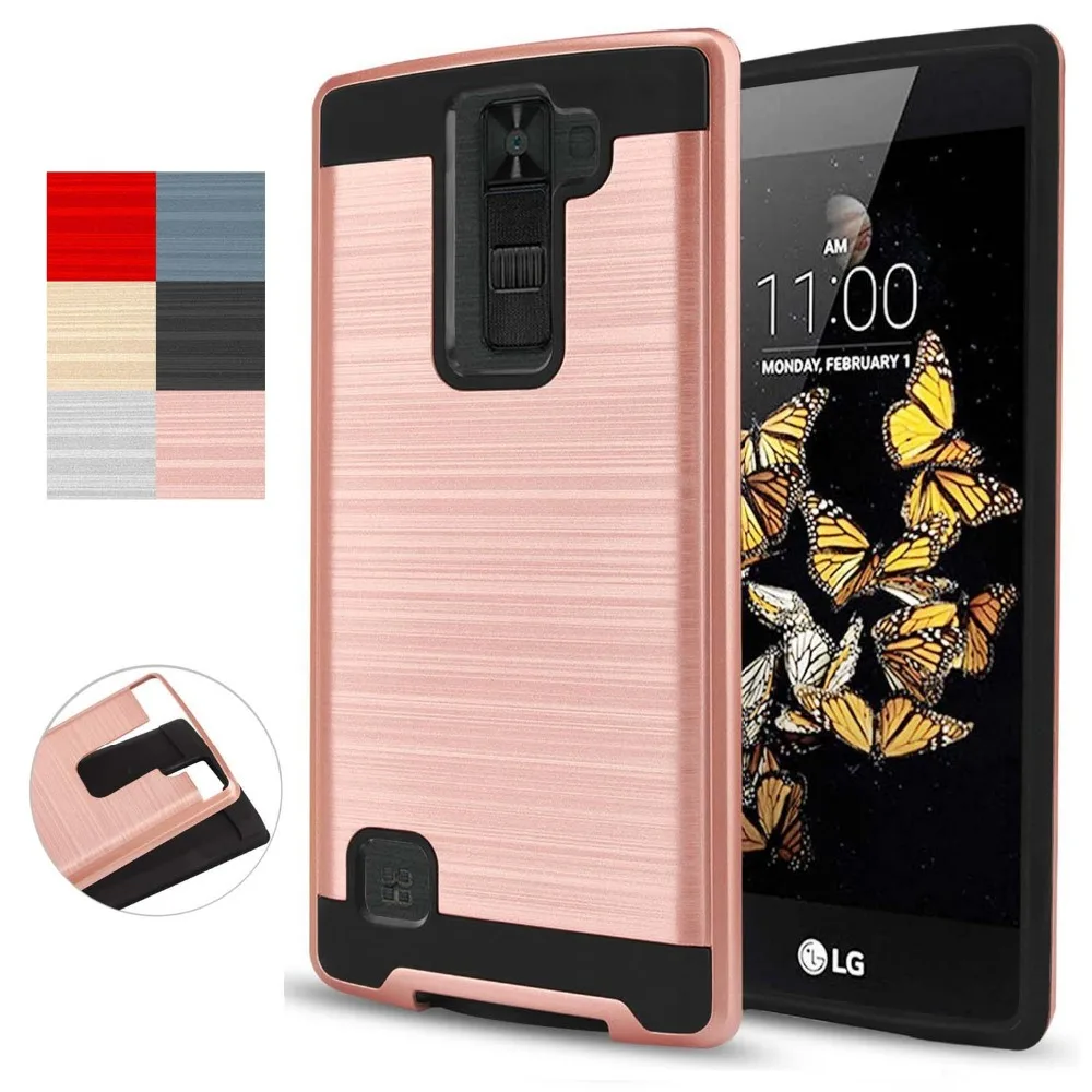 Hybrid Brushed Armor Case For LG K8V Dual Layer Impact Protective Soft TPU Rubber&ampHard PC Back Cover K8 V VS500 (Verizon) |