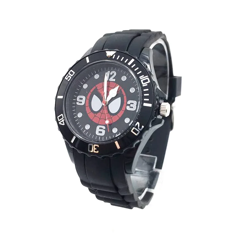3D мультфильм Reloj часы мальчик мода дети аналоговые кварцевые черный PU ремень