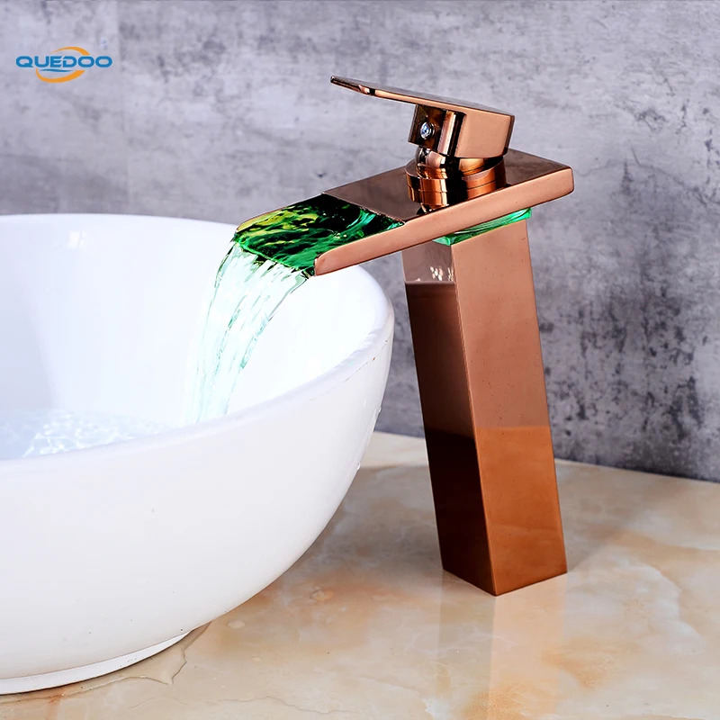 3 цвета однорычажный светодиодный Однорычажный кран с водопадом носик для ванной