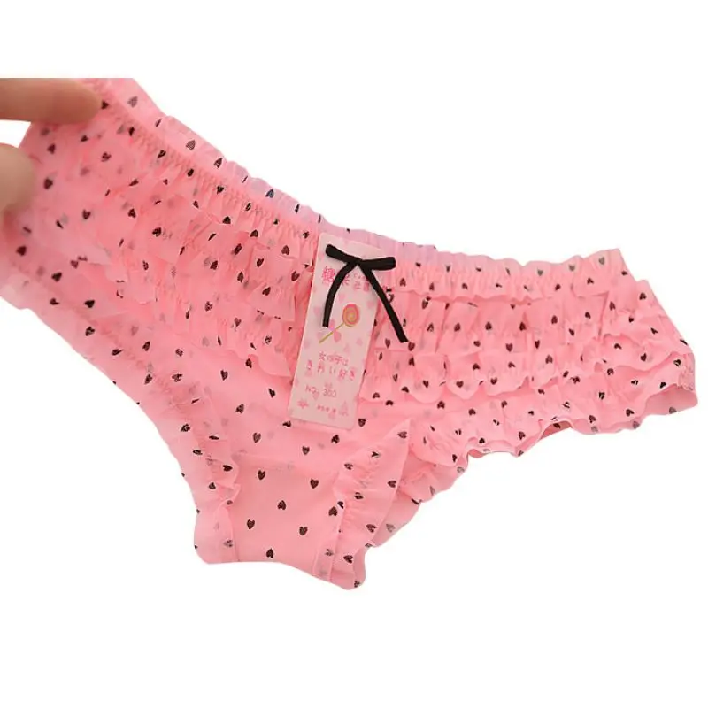 Женские кружевные трусики в горошек с оборками 16 цветов|sheer panties|women sheer pantiesunderwear
