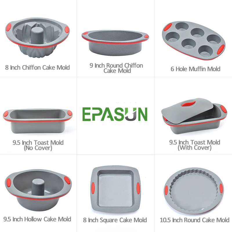 EPASUN силиконовая форма для выпечки, форма для тостов, шифоновая форма для выпечки кексов, форма для выпечки кексов, форма для выпечки, форма для выпечки, лоток для выпечки, инструменты для выпечки