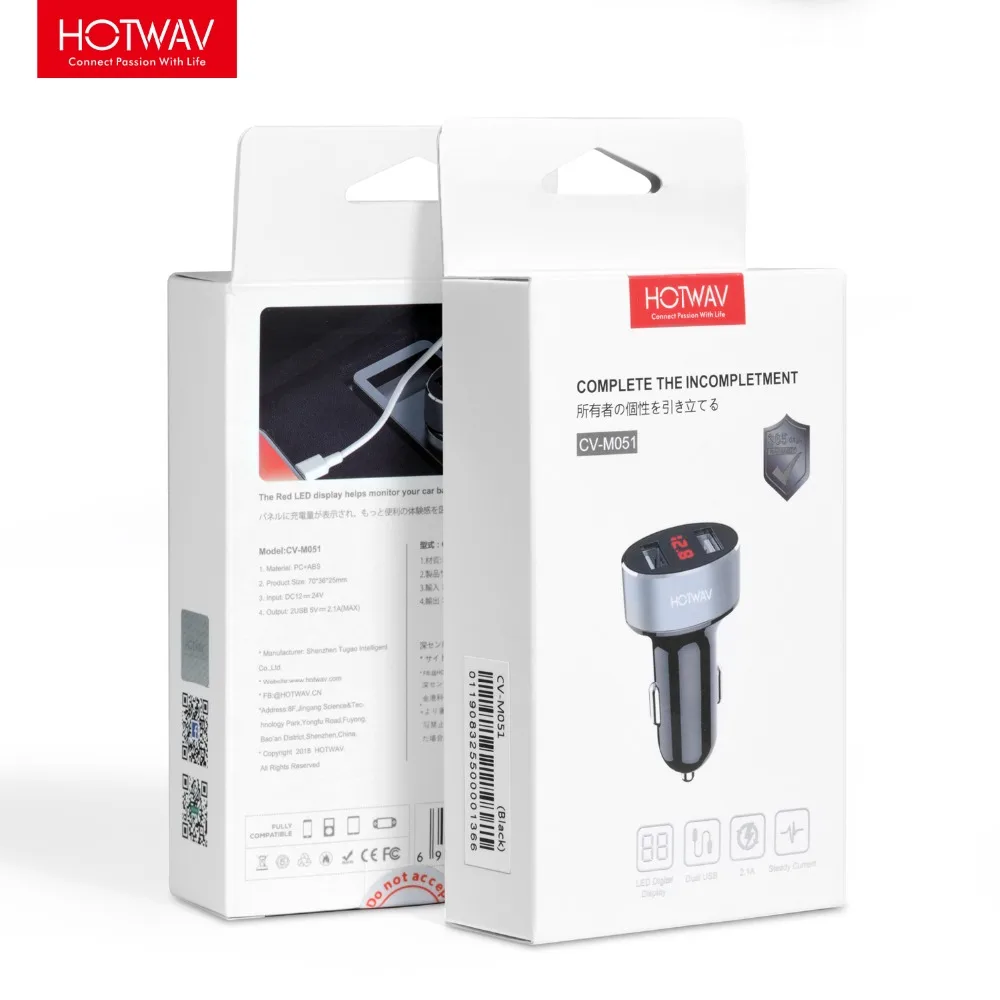 HOTWAV USB Автомобильное зарядное устройство для мобильного телефона металлический