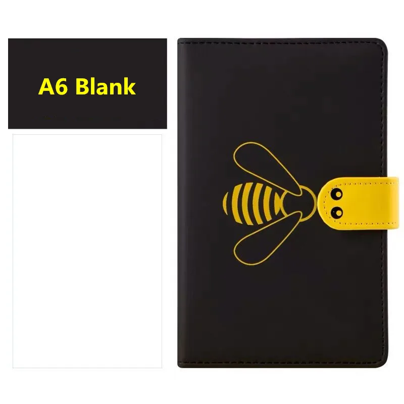 A5 A6 Kawaii Bee креативный блокнот Граффити Блокнот из искусственной кожи пустая сетка записная книжка-дневник записная книжка в подарок посылка - Цвет: F
