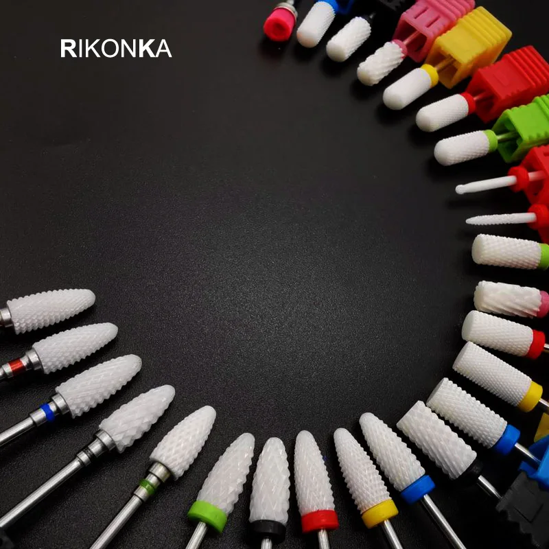 RIKONKA 1 шт. керамический фреза для маникюра, фрезы для ногтей, фрезы для маникюра, электрические пилки для ногтей, фрезы