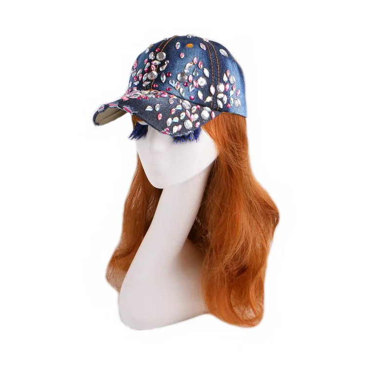 Оптовая продажа женская шапка класса люкс нерегулярные Стразы Кристалл хлопок