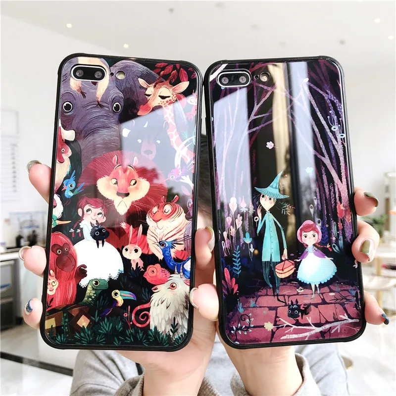 Ourpho модный светящийся чехол для телефона из закаленного стекла iphone XS MAX XR 6 6s 8 7 plus X