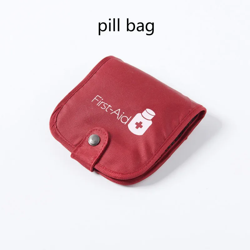 Red bag Держатель для лекарств, органайзер для таблеток, коробка для лекарств на открытом воздухе, медицинская коробка для таблеток, чехол для таблеток, медицинский контейнер для таблеток, пустой портативный контейнер - Цвет: Red bag