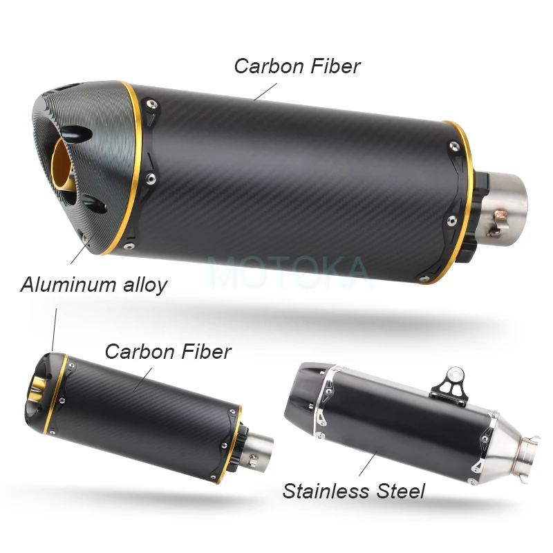 Универсальный 51 мм мотоцикл Akrapovic Модифицированная выхлопная труба из углеродного волокна два братьев глушитель матовый цвет Escape Moto ZX6R слипоны