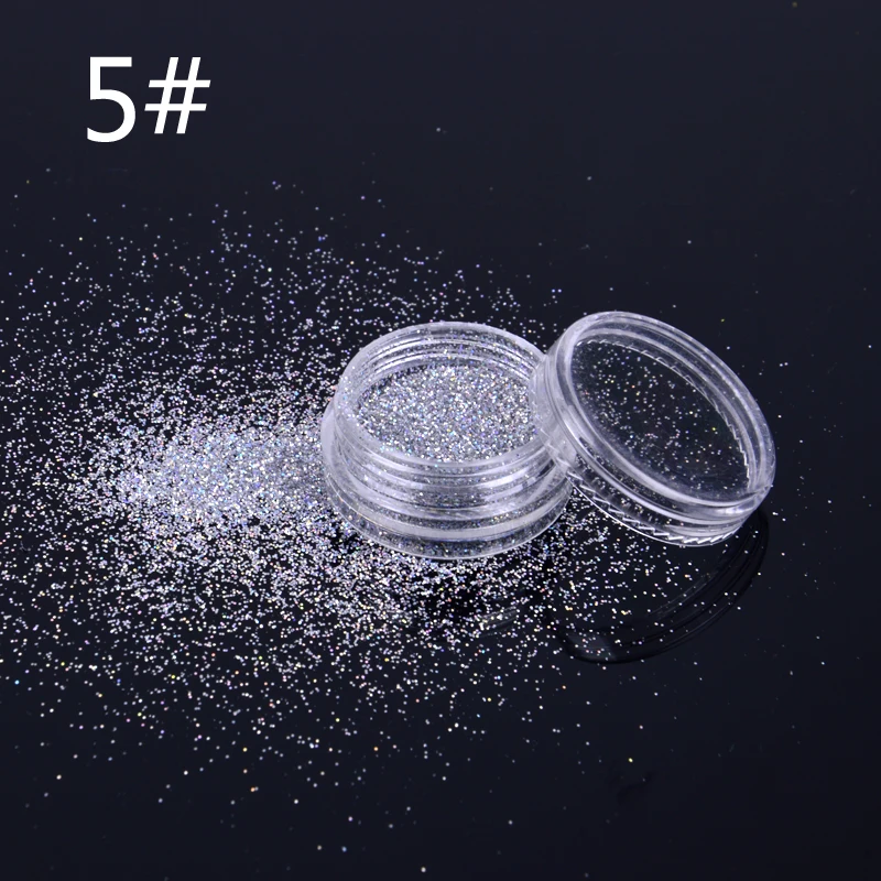 

Holographic Nail Glitter Powder and Sequins Gold Silver AB Nail Art DIY UV Shiny Glitter Dust Pigment Decorations Tools