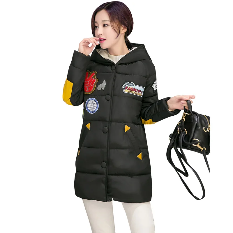 ЛИВА девушка Новинка 2017 года Для женщин шляпа куртка Свободные Аппликация письмо