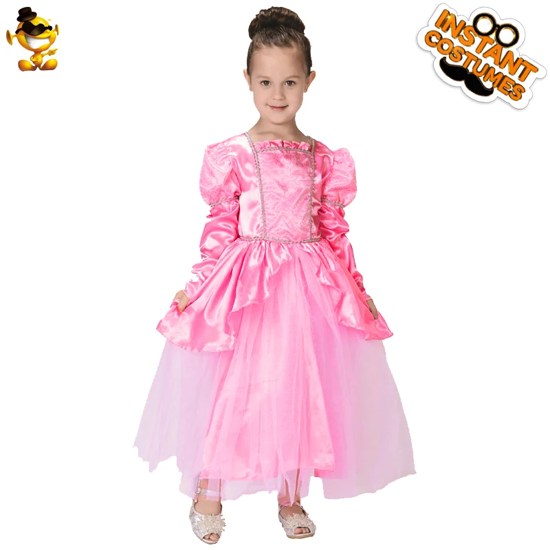 

DSPLAY Halloween Kids-Pink Princess Costume Kids High Quality Pink Luxury Princess Fancy Dress Costumes For New Year