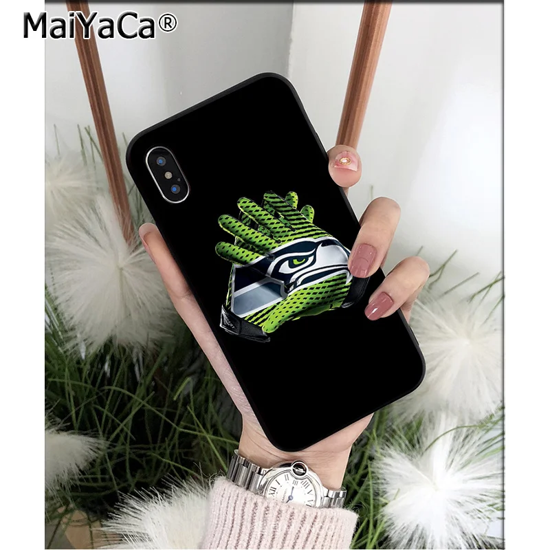 Мягкий силиконовый чехол для телефона MaiYaCa Seahawks Из ТПУ для Apple iPhone 8 7 6 6S Plus X XS MAX 5 5S SE XR