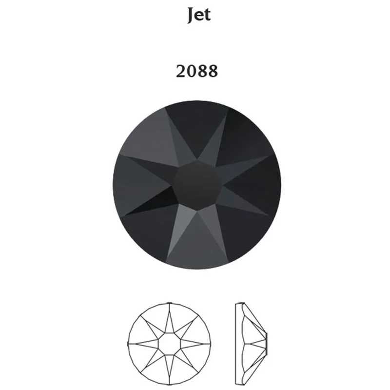 Jet YANRUO 2088 Горячая фиксация хрустальные стразы стекло Горячая фиксация Стразы камень кристаллы AB железо на одежду - Цвет: Jet