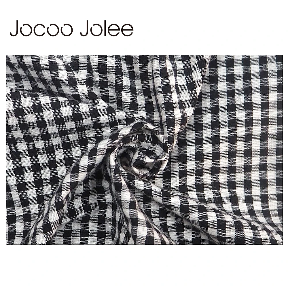 Jocoo Jolee Off Shoulder Plaid Blouse with Sashes - Women's Lantern Bow Sleeve Loose Streetwear Shirt Autumn Casual New Arrivals image 6