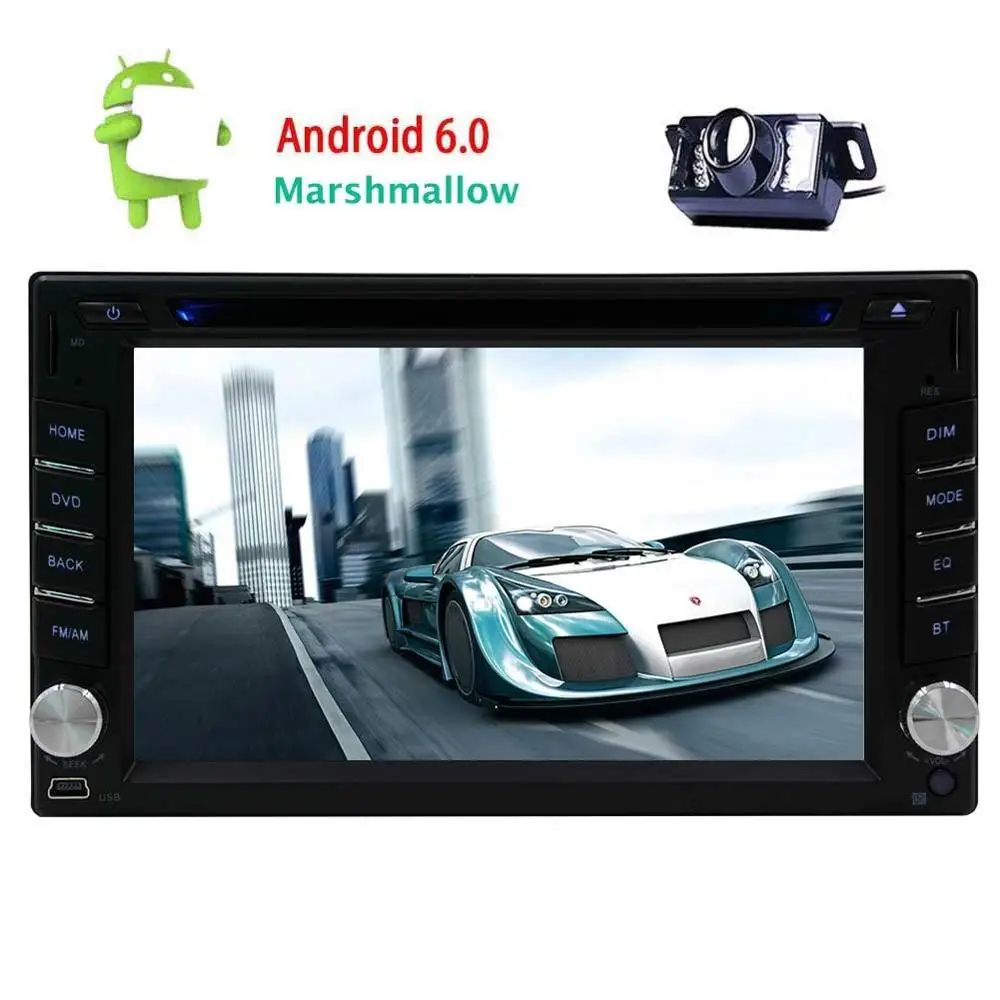 Android 6 0 Автомобильный магнитофон gps стерео двойной 2 Din ''автомобильный dvd плеер
