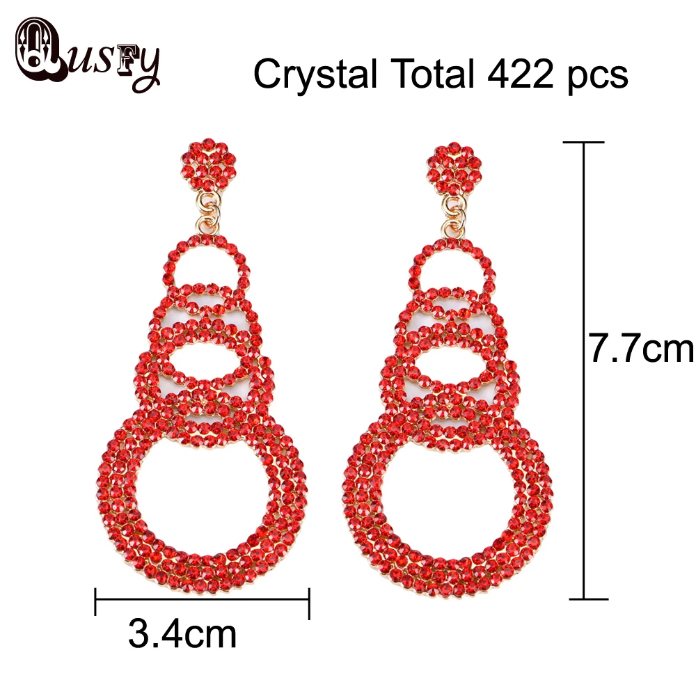 Круглый Форма люстра австрийского хрусталя посеребренные длинные Длинные