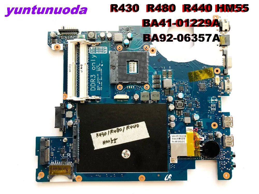 Оригинальная материнская плата для ноутбука Samsung R430 R480 R440 HM55 BA41 01229A BA92 06357A