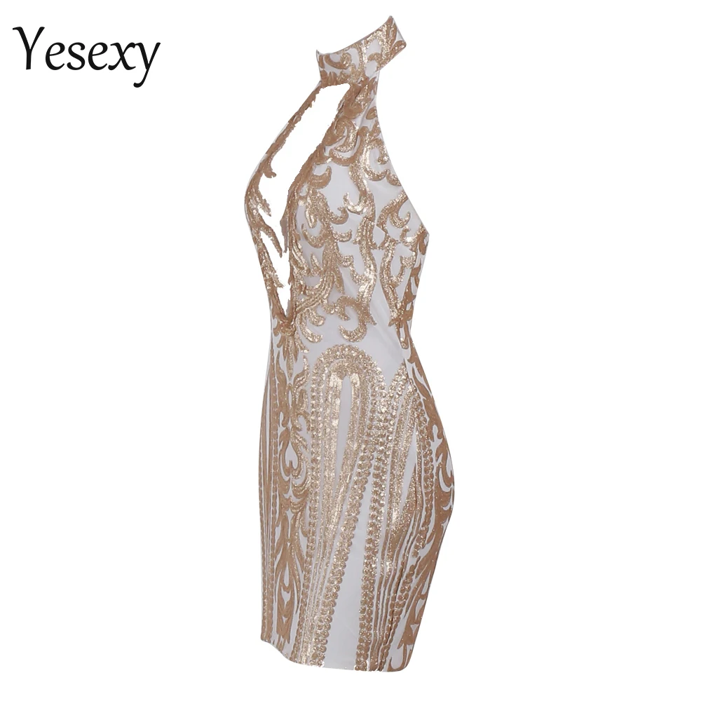 Yesexy 2019 женское сексуальное платье с открытыми плечами бретелькой через шею