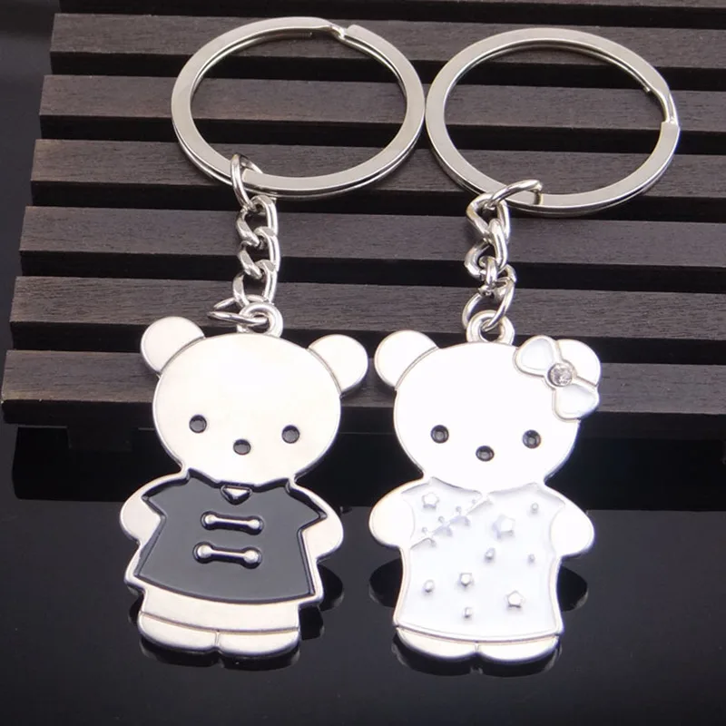 SUTEYI 1 пара милый мультяшный медведь брелоков Kawaii металлические Животные Подвески
