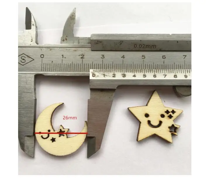 50pcs Laser Engraving Smile Star Moon Shape Wood Brick for Coth art\ Scrapbooking DIY\ Toy\ DIY Craft Supplies XP291 | Дом и сад