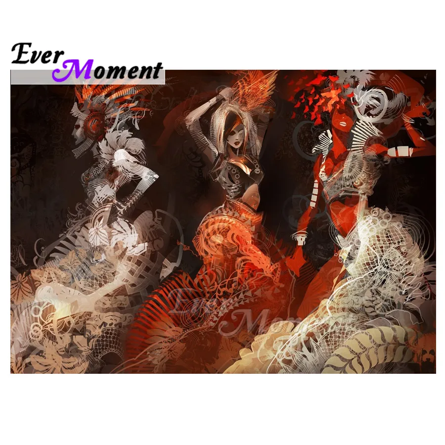 

Ever Moment Diamond Painting Picture Of Rhinestone Bead Mosaic Three Women Dance Full Square Drill Diamond Embroidery 3F1774
