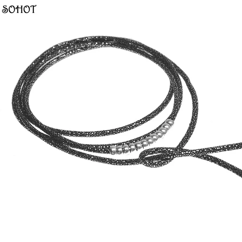 SOHOT Трендовое женское длинное колье из сплава с бусинами ошейник сделай сам