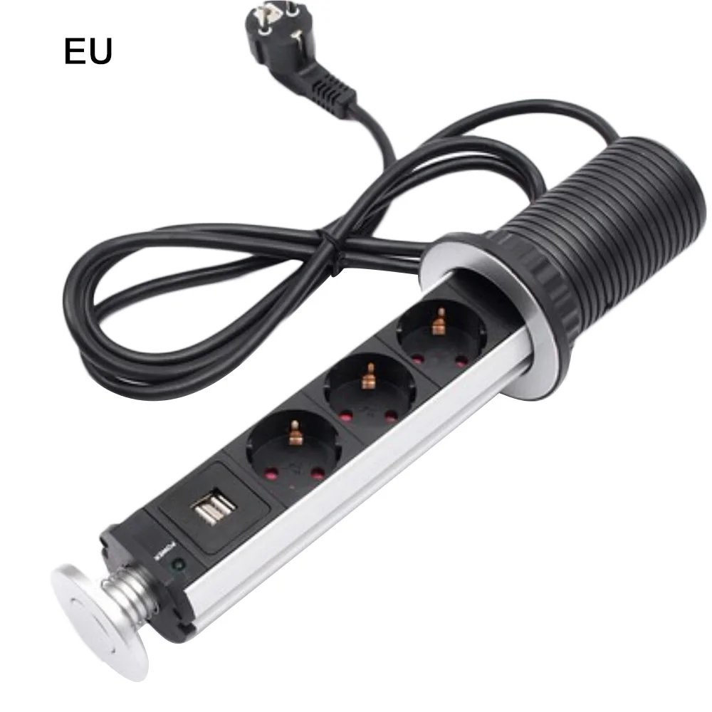 Штепсельная Вилка USB EU UK для офисных и настольных ПК вертикальная Выдвижная
