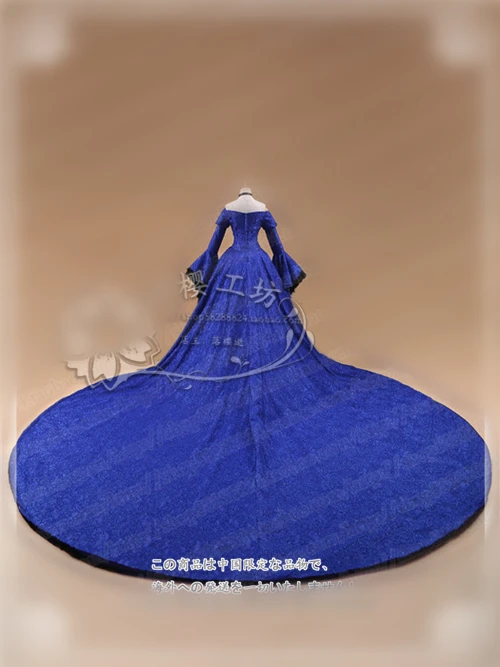 Len Vocaloid Cosplay Blue Rose LEN Косплей Костюм 3P len blue rose Платье Великолепное платье на
