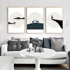 HAOCHU Nordic Черный и белый Лось минималист пейзаж дома традиционный фрески декоративное живописное полотно художественный принт настенный плакат