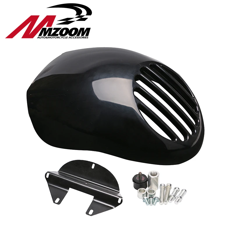 GRILLE Style Grill Prison Cowl Cafe Headlight Mask Front Fairing Flyscreen Fly Screen Visor For Dyna Sportster XL 883|front fairing|headlight