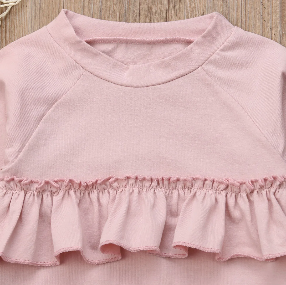 Autumn NEW Kids Infant Newborn Baby Girl Long Sleeve Ruffle Edge Cotton T-shirt Tops Flower Pants Casual Outfit Set Clothes