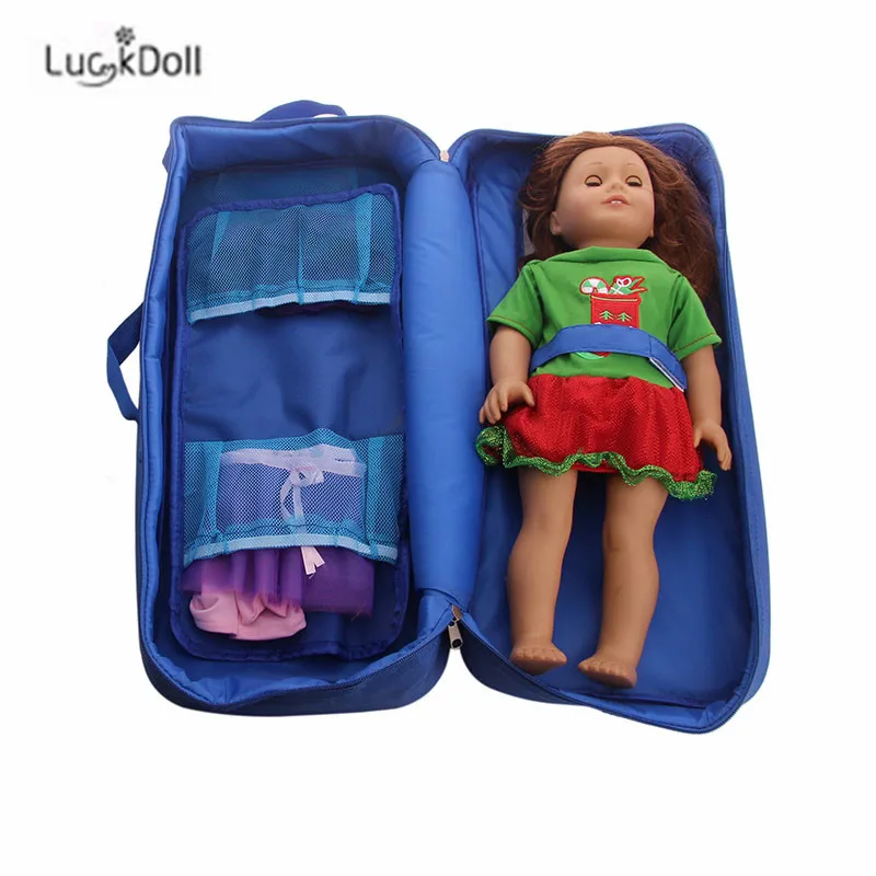 LUCKDOLL высокое качество милая кукла дорожная сумка подходит 18 дюймов Американский 43 см аксессуары для кукол, игрушки для девочек, поколение, подарок