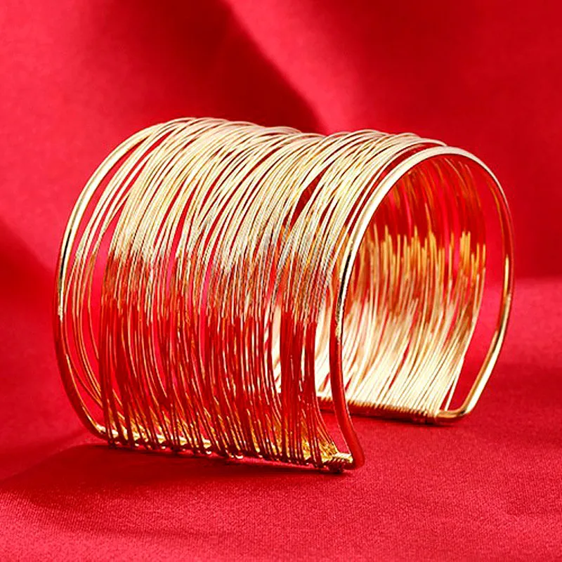 Золотой Браслет-манжета браслет в стиле панк Винтовые Подвески индийском