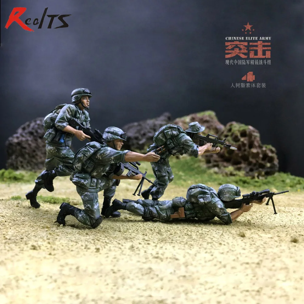Солдаты из смолы RealTS 1/35 современные китайские солдаты 4 фигурки | Игрушки и хобби