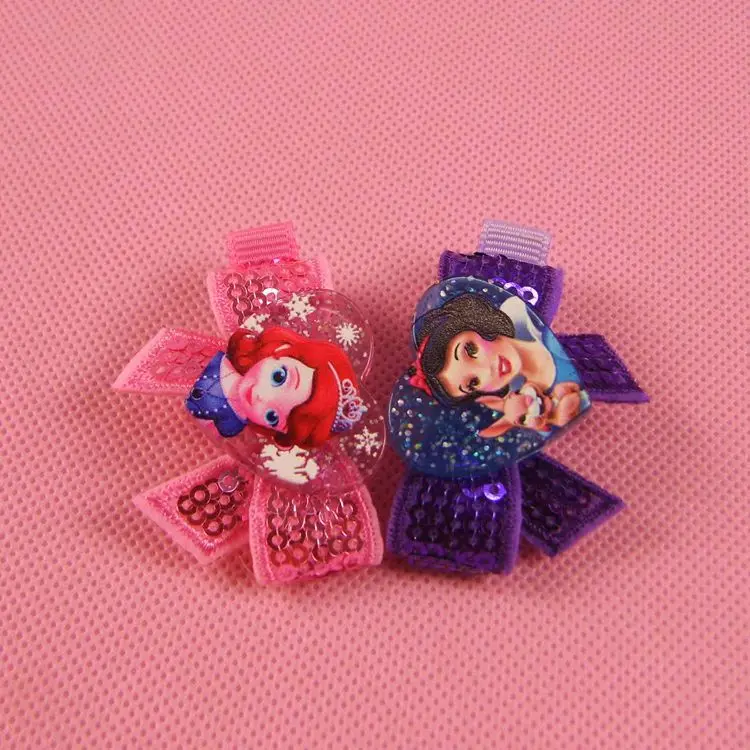 2pcs/lot Children's Doll Accessories Frozen Hair Accessories All Inclusive Baby Girl Hair Accessories Aisha Flash Bow Hairpin