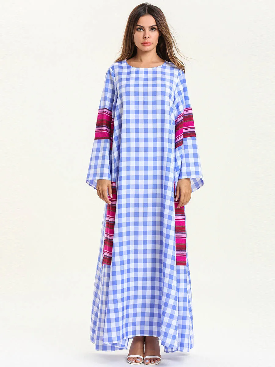 Элегантный принт в мусульманском стиле abaya с расклешенным рукавом «летучая мышь», макси платье, свободное кимоно, длинный халат, платья Jubah Ramadan, Ближний Восток, ИД, мусульманская молитва