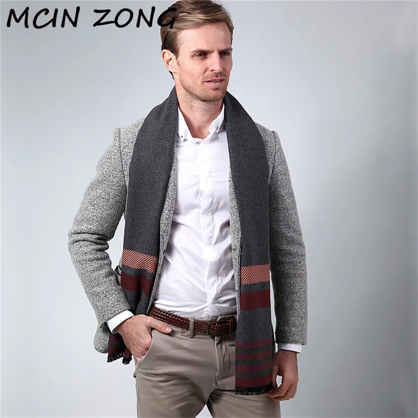 Мужской шарф зимние осенне мужские шарфы палантин шаль толстый мужской теплый