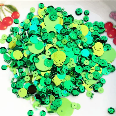 Mix Double Green 30 г очень популярные разноцветные Круглые Овальные Стеклянные Бусины из ПВХ с блестками разных размеров для шитья детей - Цвет: Mix Double Green