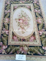 free shipping 10k 4x6 aubusson design needlepoint rugs100 new zealand wool rugs floral design