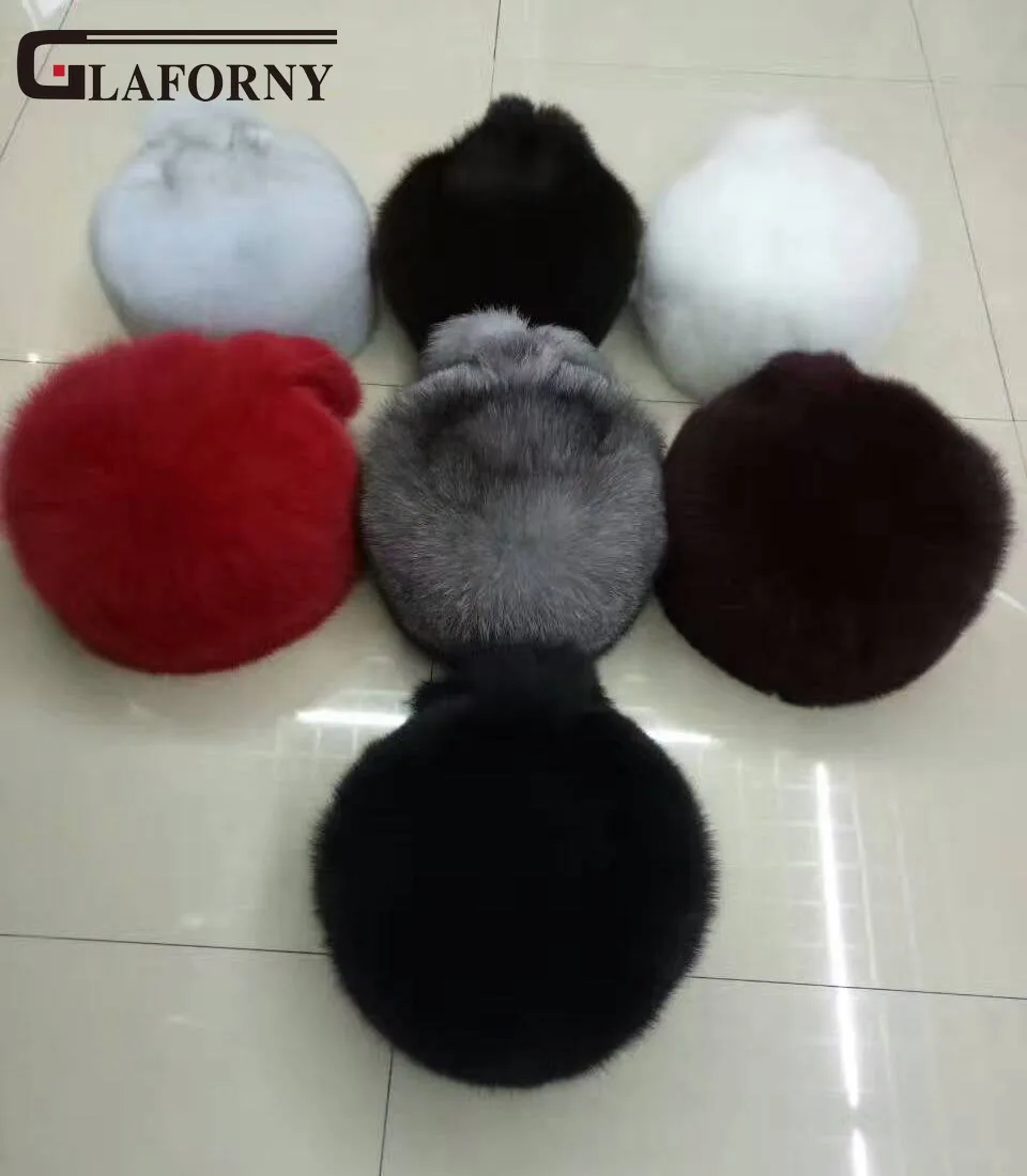 Glaforny/ модные шапки из серебристого лисьего меха женские зимние шапки из лисьего меха женские монгольская шапка из натурального Лисьего меха купольная 9 цветов