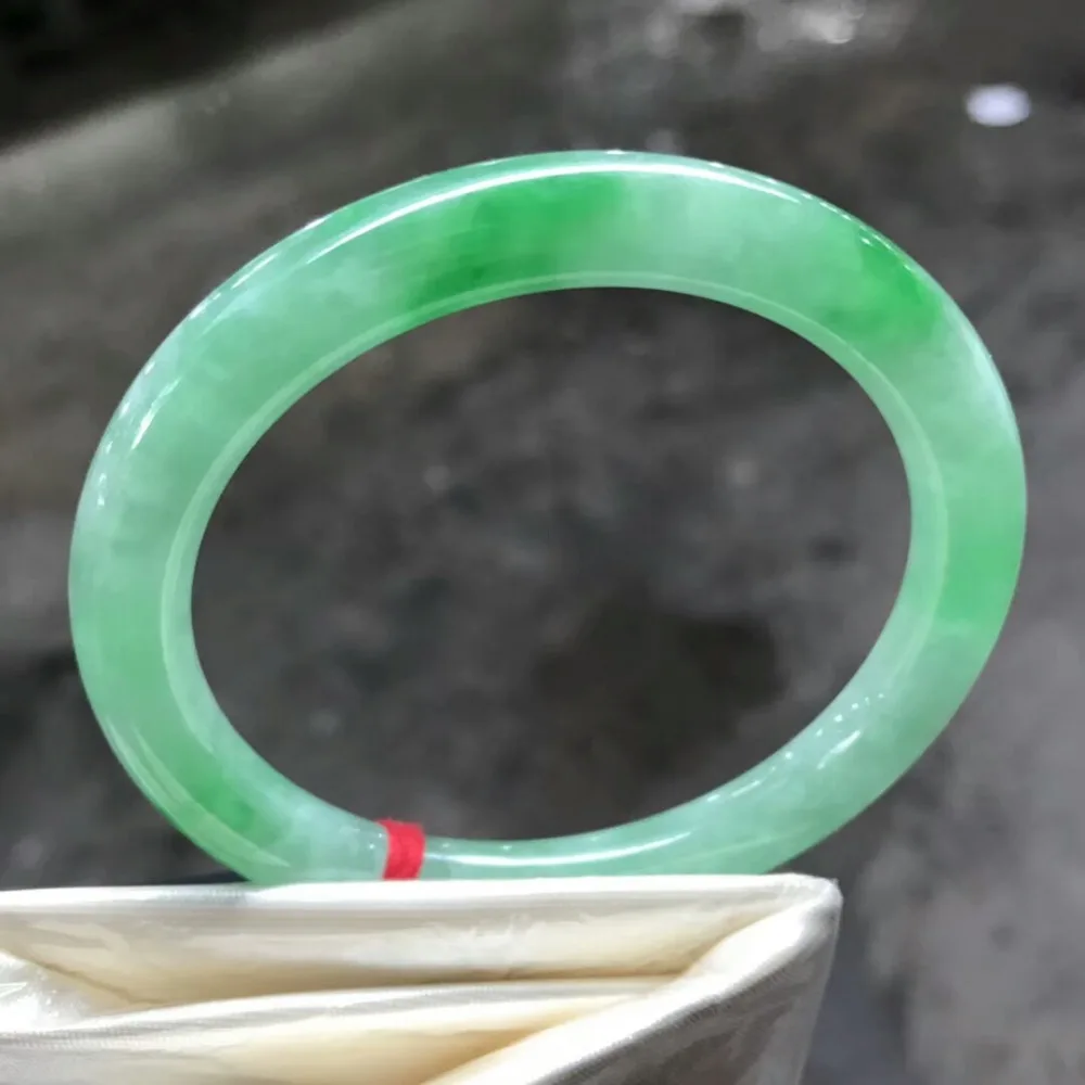 Gift A Certificate Natural Jadeite Bracelet Carved Green 54-62mm Imperial Concubine Jewelry |