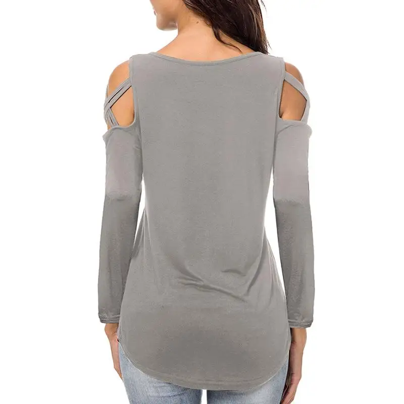 

2021 New Fashion Dog Paw Print T-Shirt Women Loog Sleeve Harajuku Top Female Off Shoulder Funny T-shirts for Women